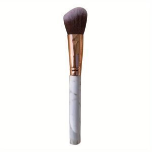 Marble Pattern Makeup Brush - Soft Fiber Bristles, Beveled Blush & Contour Brush