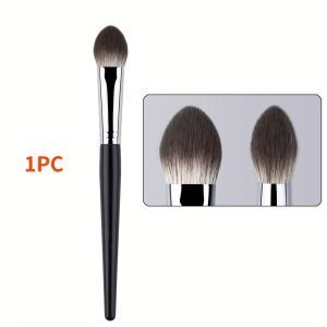 Peach Heart Blush & Powder Brush Set - Hypoallergenic Nylon Bristles, Wooden Handle, Perfect For All Skin Types - Choose 1 Or 3 Pcs