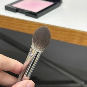 Peach Heart Blush & Powder Brush Set - Hypoallergenic Nylon Bristles, Wooden Handle, Perfect For All Skin Types - Choose 1 Or 3 Pcs