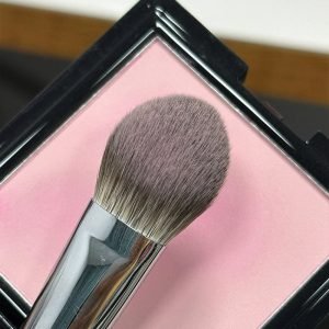 Peach Heart Blush & Powder Brush Set - Hypoallergenic Nylon Bristles, Wooden Handle, Perfect For All Skin Types - Choose 1 Or 3 Pcs