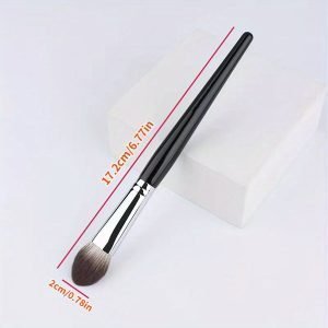 Peach Heart Blush & Powder Brush Set - Hypoallergenic Nylon Bristles, Wooden Handle, Perfect For All Skin Types - Choose 1 Or 3 Pcs