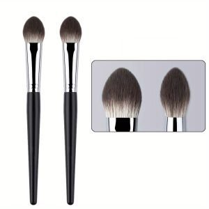 Peach Heart Blush & Powder Brush Set - Hypoallergenic Nylon Bristles, Wooden Handle, Perfect For All Skin Types - Choose 1 Or 3 Pcs