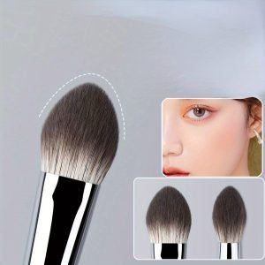 Peach Heart Blush & Powder Brush Set - Hypoallergenic Nylon Bristles, Wooden Handle, Perfect For All Skin Types - Choose 1 Or 3 Pcs