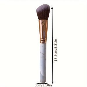 Marble Pattern Makeup Brush - Soft Fiber Bristles, Beveled Blush & Contour Brush