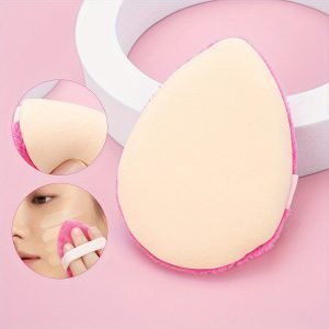 7dc93c5711f8715734aad394b534fabd-1 1pc Water Drop Shaped Powder Puff - Latex-Free, Double-Sided, for Flawless Face Makeup