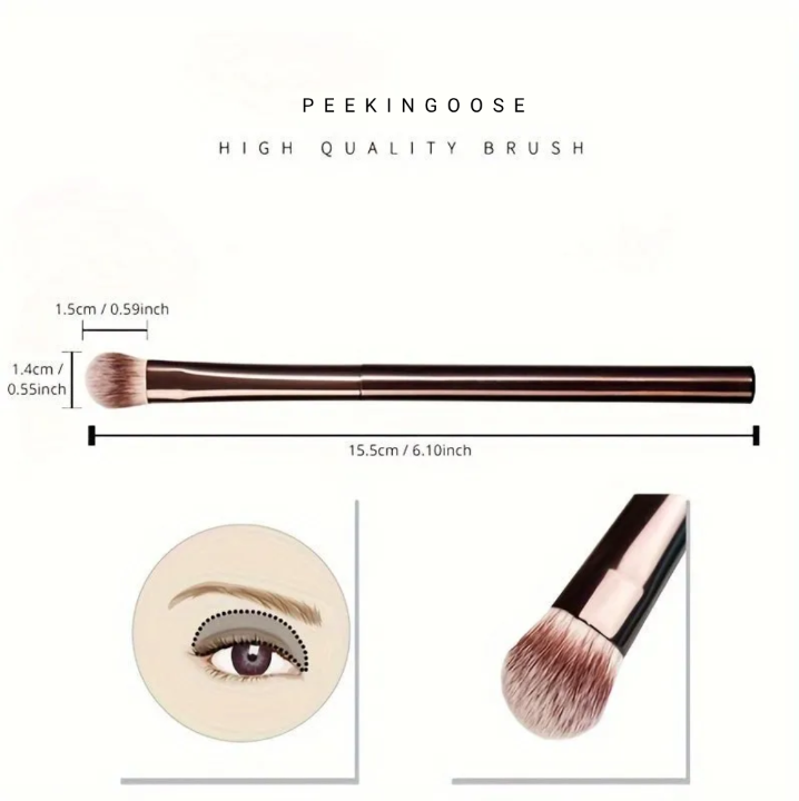 Precision Eyeshadow Brush - Soft Bristles, Metal Handle