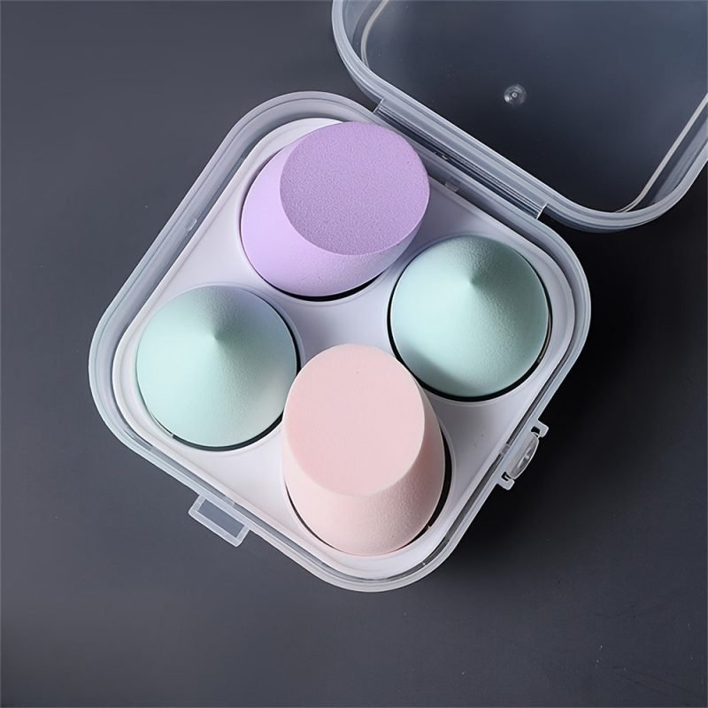 a40b24f6-3dc9-4162-89e6-168383db4c28 4PCS Premium Makeup Sponge Set - Bouncy Beauty Blender, Soft for Wet & Dry Use