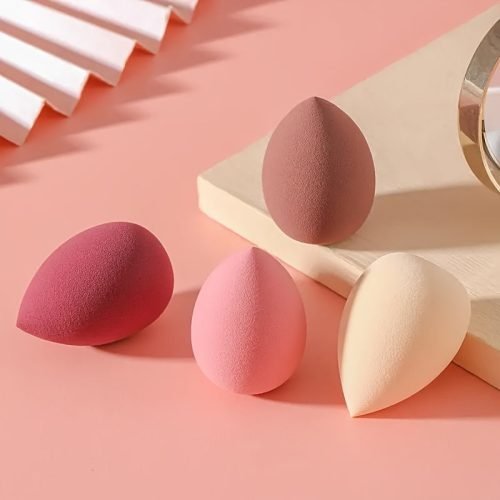 af9554df-fbde-4a52-8272-f5abd0c51358-1 4pcs Makeup Sponge Blender - Non-Latex, Skin-Friendly, Dual Use for Wet and Dry Foundation Blending