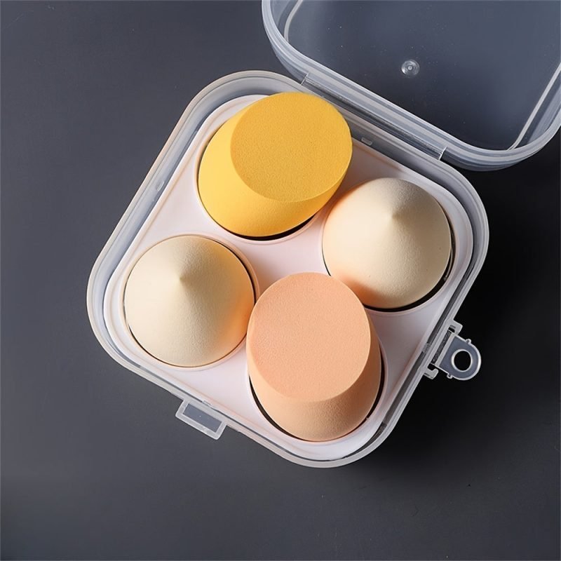 e0eacba5-0b7b-4dbe-8301-792796d6d124 4PCS Premium Makeup Sponge Set - Bouncy Beauty Blender, Soft for Wet & Dry Use